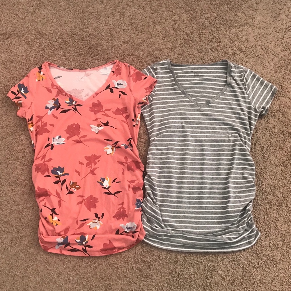 2 Motherhood maternity V neck shirt